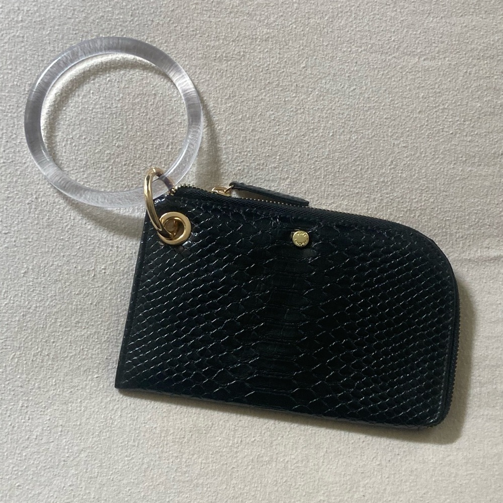 Kate Landry Black Snakeskin Wristlet with Clear Bracelet - EUC - Picture 15 of 15